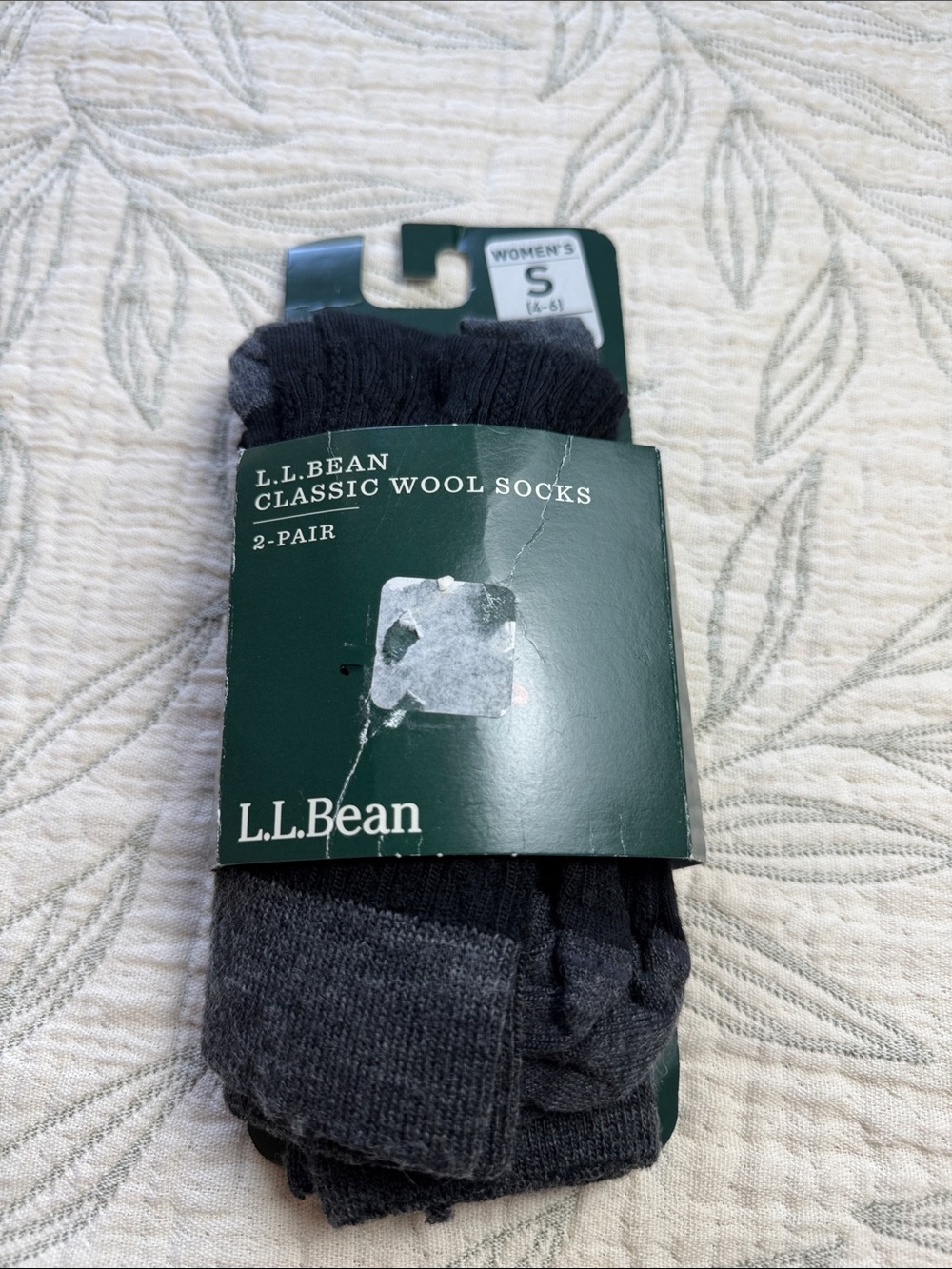 L.L. Bean Women's Classic Wool Socks - Black & Charcoal - Sz. 4-6